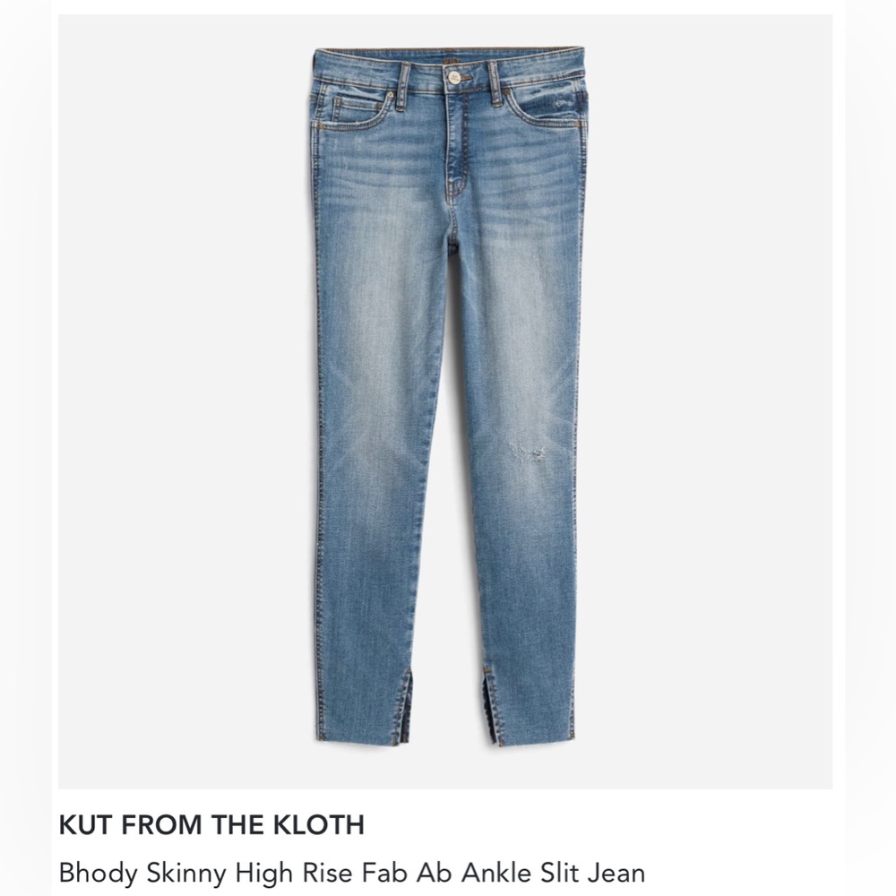 Kut from the Kloth Bhody Skinny High Rise Ankle Slit jeans